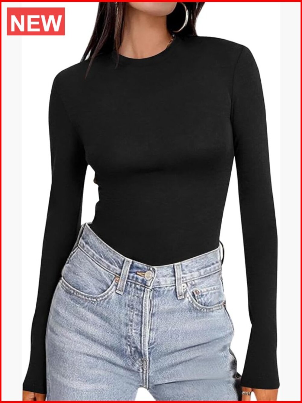 Long Sleeve Thermal Undershirt Lightweight Polyester Spandex Fitted Crewneck